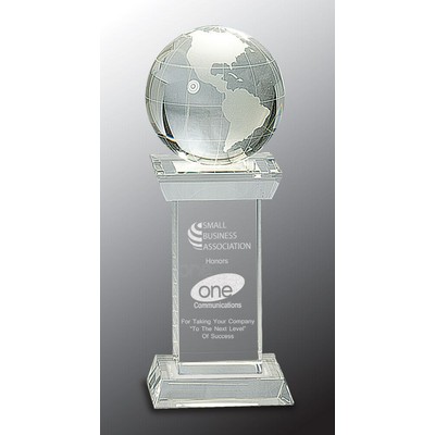 Crystal World on Pillar Award , 8"