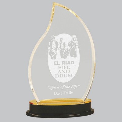 9 1/4" Gold Flame Impress Acrylic Award