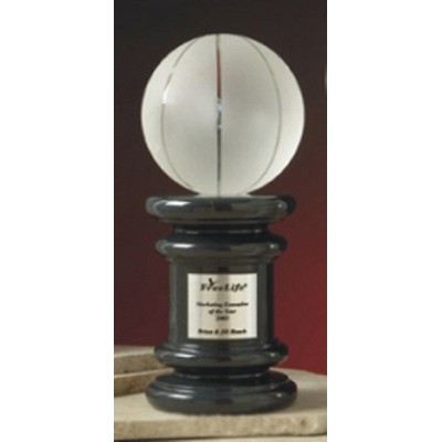 Crystal Basketball Award w/Round Base