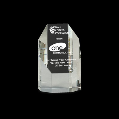 Clear Crystal Octagon Tower Award (5")