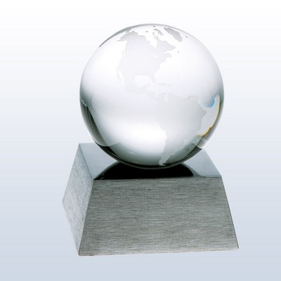 Clear Ocean Globe Award w/Aluminum Base