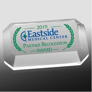 Beveled Acrylic Paperweight - 4" x 2-1/2" x 3/4" - 2060S (Screen Print)