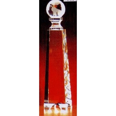 Crystal Series 2 1/2"x11" Crystal Globe On Tower Award
