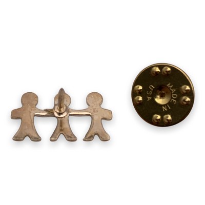 Three People Holding Hands Lapel Pin