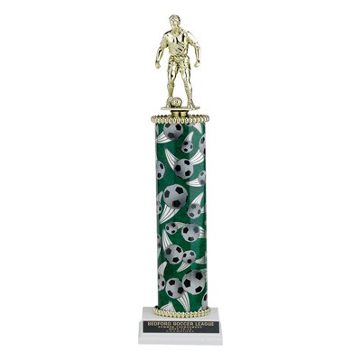 16" Single Column Soccer Trophy w/Figure