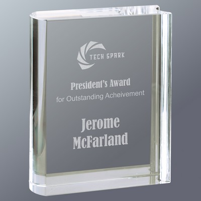 Clear Crystal Book Award, Large (4-1/2"x6-1/2")