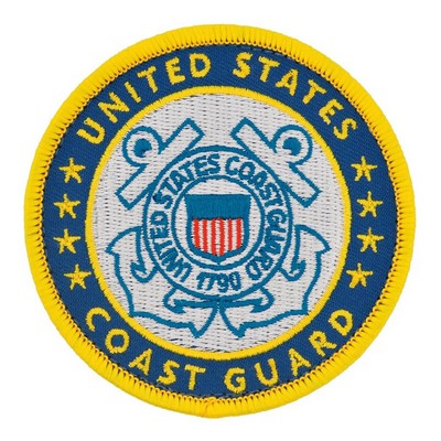 Officially Licensed U.S. Coast Guard Round Logo Embroidered Patch - Iron On