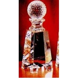 Crystal Series 2 1/2"x7" Crystal Golf On Gate Tower Award