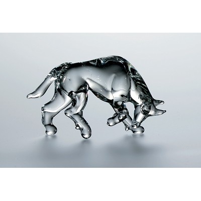 Hand Blown Crystal Bull Figurine