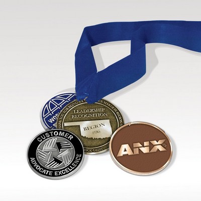 Zinc Medallion with Ribbon - Deep Relief 2" dia