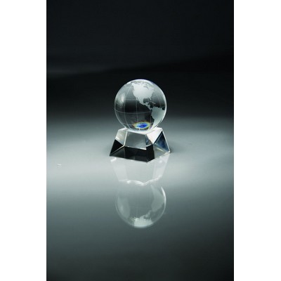 Large Crystal Globe On Crystal Base
