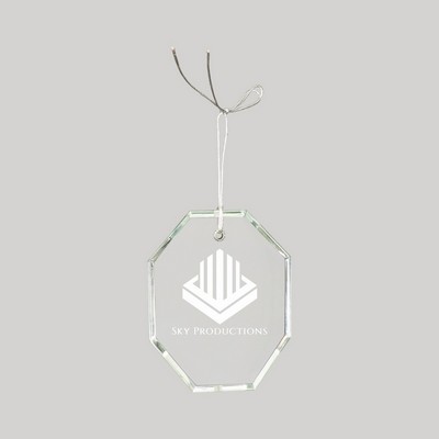 3 1/2" Crystal Octagon Ornament