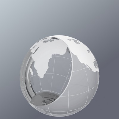 Crystal Globe Paperweight Award Series, 3" Diameter