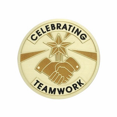2" Celebrate Teamwork Etched Enameled Medallion Insert Disc