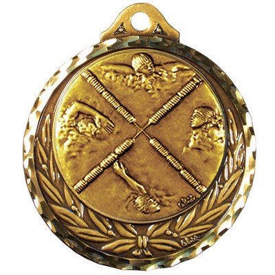 Stock Diamond Struck Medal (Swimming Male) 2 3/4"