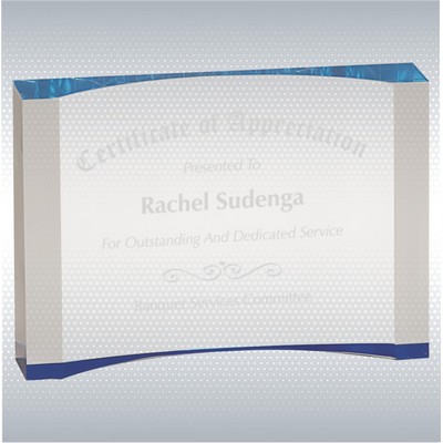 5" x 3 1/2" Blue 1" Thick Acrylic Crescent Award