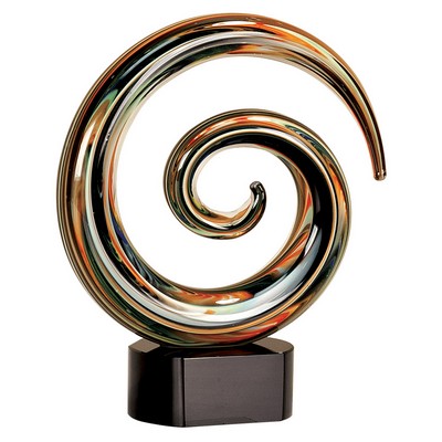 9 1/4" Swirl Art Black Glass