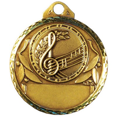 Stock Diamond Struck 2" Medal- Music