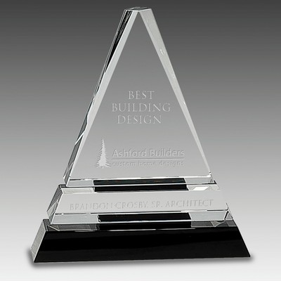 Crystal Triangle on Crystal Pedestal Base