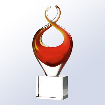 Twisted Fire Art Glass Award, 12 1/4"H