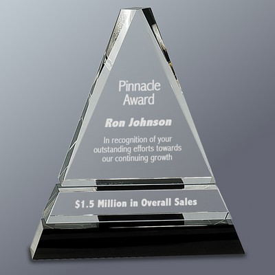 Crystal Triangle on Black Crystal Base, Large (6-1/2"x7-3/4")