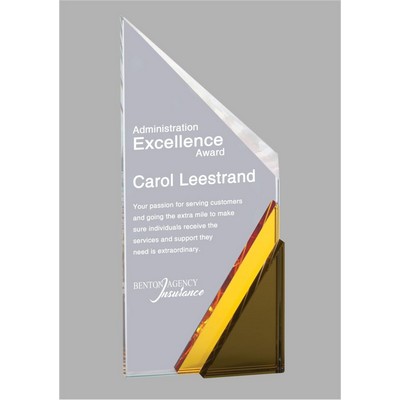 Nassau Crystal Award w/Gold Accent