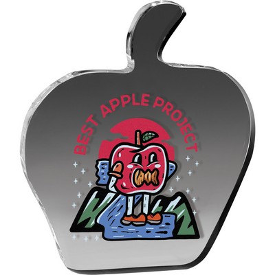 Clear Apple Paper Weight (4 1/8"x 4 5/8" 3/8") Full Color PhotoImage