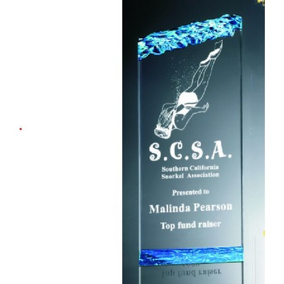 Chipped Top Pillar Acrylic Award, 6" H