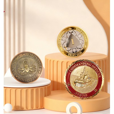 1.8" Fully Customized Metal Challenge Coin Round Commemorative Coins
