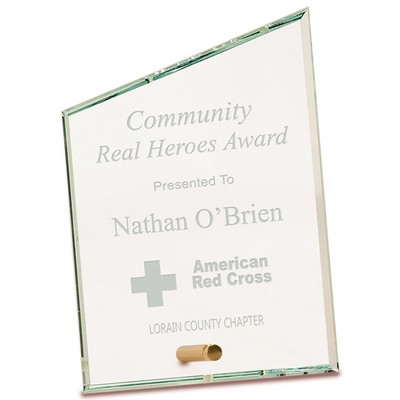 Elegant Slant Top Rectangle Glass Award