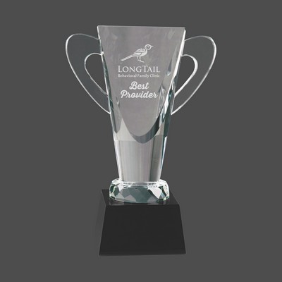 Crystal Cup Award on Black Pedestal Base (9")