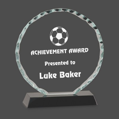Round Facet Glass Award on Black Base (6½")