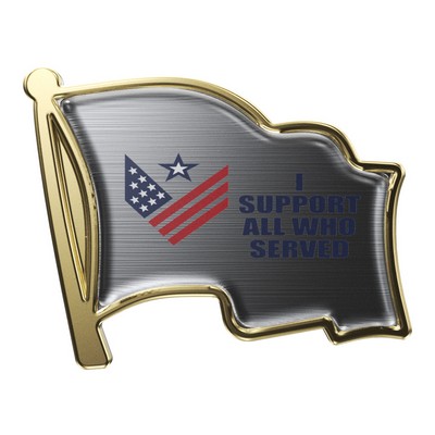 Express Bright Gold Flag Lapel Pin (1")