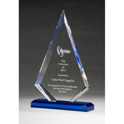 Arrow Acrylic Award with Blue Base, 9 1/2"H