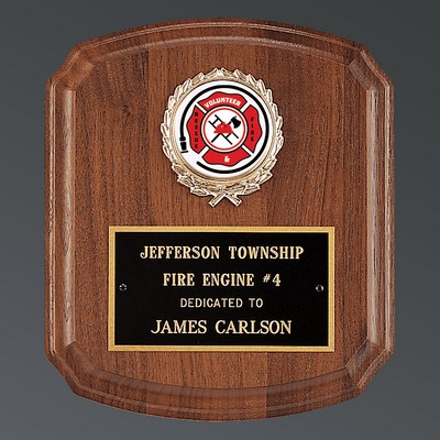 American Walnut Plaque with Black Brass Plate and 2" Insert, 7"x8"