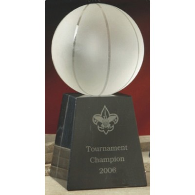 5" Crystal Basketball Award w/Base