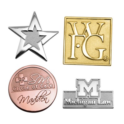 Die Struck Sandblast & Polished Lapel Pin (3/4")
