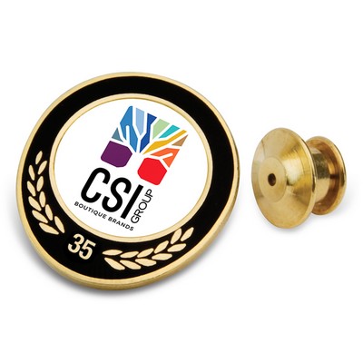 35 Year Milestone Lapel Pin W/ Color Medallion