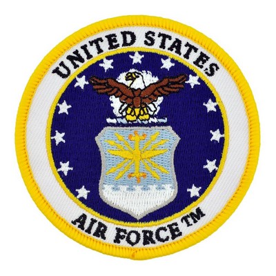 Officially Licensed U.S. Air Force Round Logo Embroidered Patch - Iron On