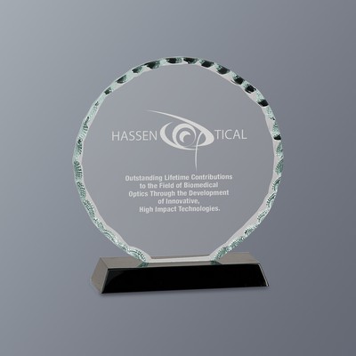 Clear Round Facet Glass on Black Crystal Base, Small (4-3/4"x 5"H)