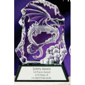 Hand Caste Crystal Dragon Figurine Award