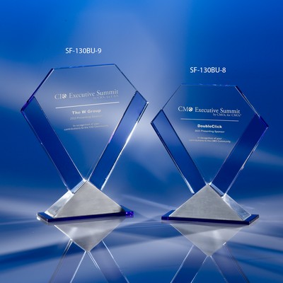The Perfection Glass Award with Blue Trims (9"H)