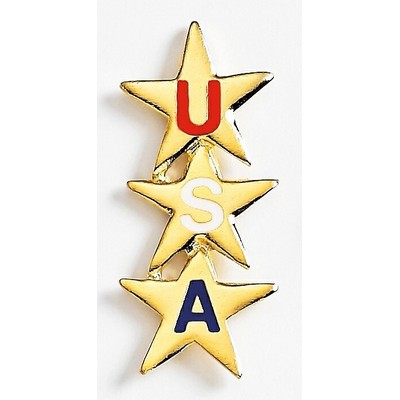 USA Stars Patriotic Marken Design Cast Lapel Pin (1 1/2")