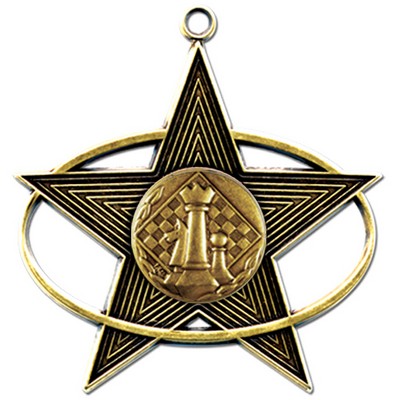 Stock All-Star 3" Medal- Chess
