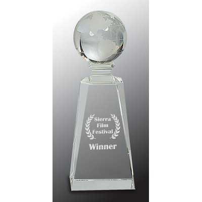 Crystal World on Pillar Award , 7 3/4"H