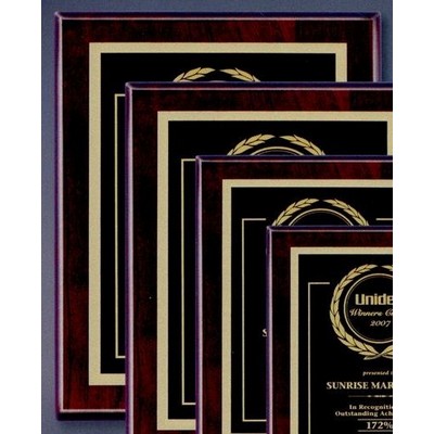 Rosewood Piano Finish Plaque with Plate (10 1/2"x13")