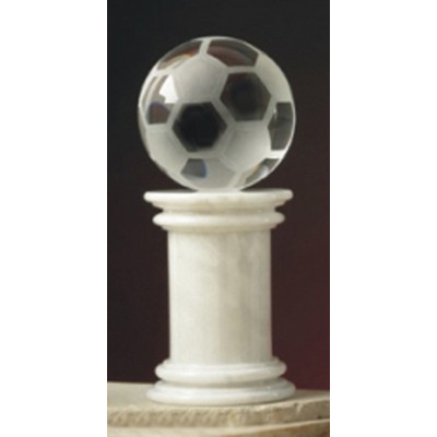 Crystal Soccer Award w/Round Base