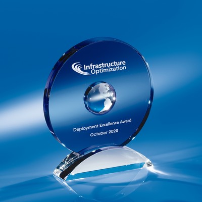 Gone Platinum Crystal Globe Award 7"H