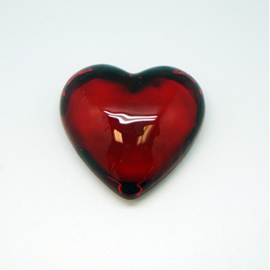 Ruby Red Glass Heart Paper Weight