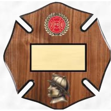 Maltese Cross Plaque w/ Fireman Head